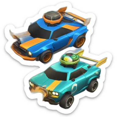 Three rocket league cars sticker