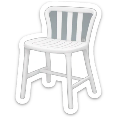 White plastic garden chair sticker