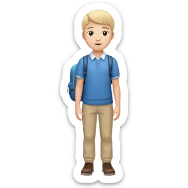 university student full body boy sticker