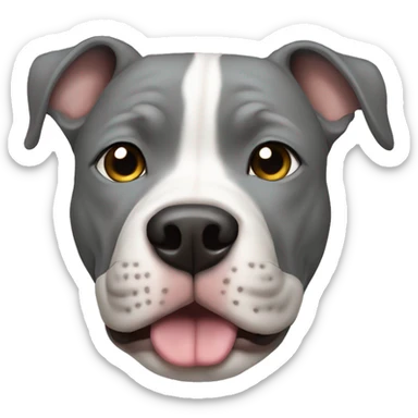 Grey pitbull dog sticker
