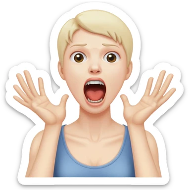 person holding neck screaming  sticker