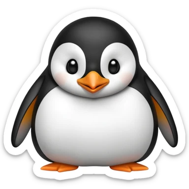 Happy penguin with a tired face  sticker