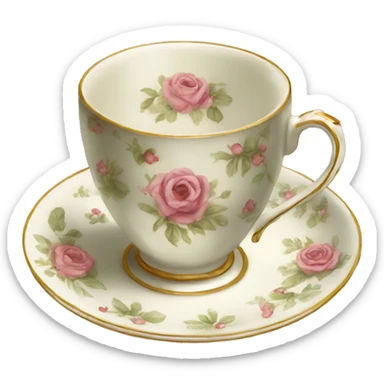 Vintage teacup sticker