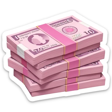 pink pack of british pounds sticker