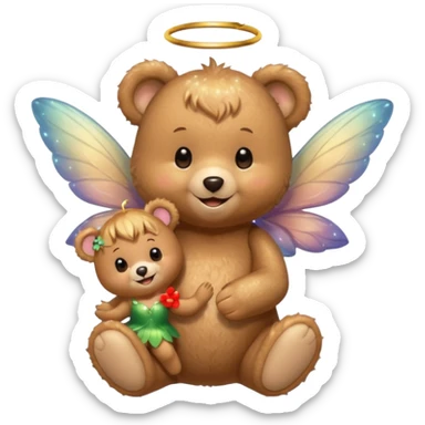 Teddy and fairy as a couple sticker