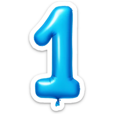 blue balloon shaped number 4 sticker