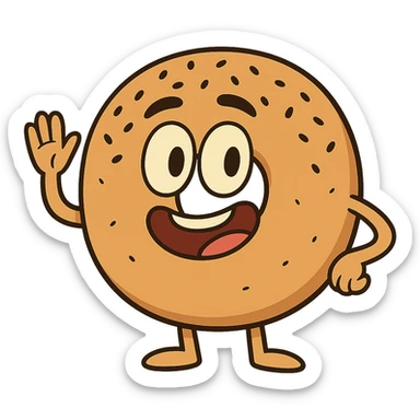 flat toon style simit sticker