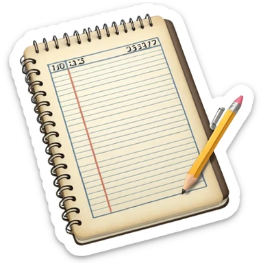 Libreta de presupuesto con numeros y cuentas sticker