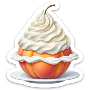 Peach with whipped cream  sticker