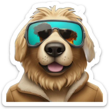 Korgi infront of Explosion with sunglasses sticker