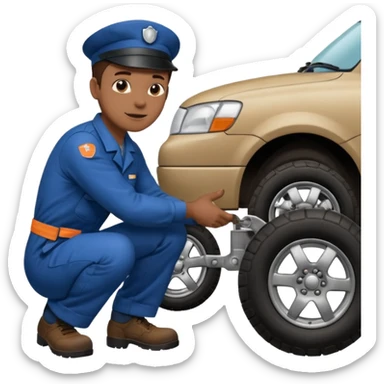 a person reaching under a car sticker