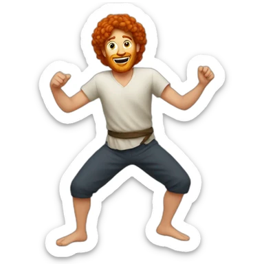 David dancing red-haired biblical sticker
