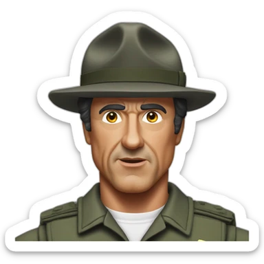Sylvester stallone gradé sergent sticker
