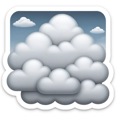 Cinematic Realistic Stratus Emoji, Low and layered, with uniform, gray clouds covering the sky in a smooth, even blanket. The clouds seem to hang gently in the atmosphere, creating a soft, diffused light below. Soft glowing outline, capturing the essence of calm, peaceful overcast skies in a serene stratus cloud! sticker