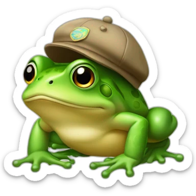 Un grenouille avec une casquette sticker