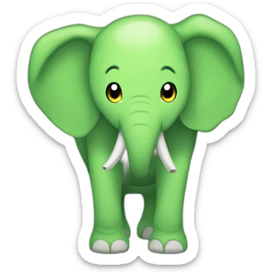 Yellow-green anime elephant sticker