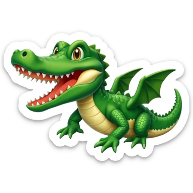Flying alligator sticker
