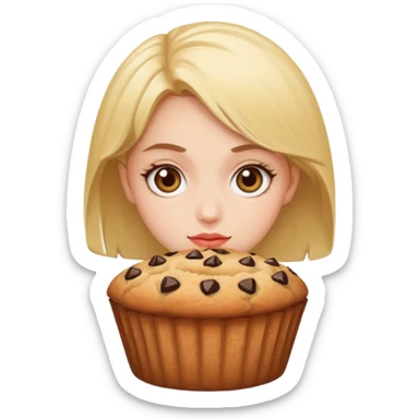 Lady with muffin eyes  sticker