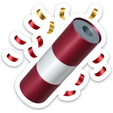 Burgundy and white confetti popper sticker