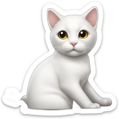 White cat with grey marks in a Cabrio  sticker