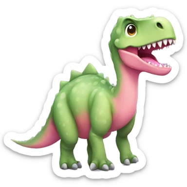 dinosaur with a pink bow sticker