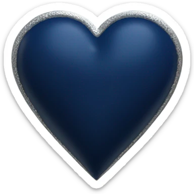 Midnight blue silver heart  sticker