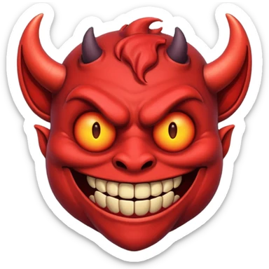 a demon smiling in dark sticker