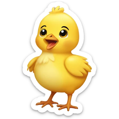 baby chick crowing sticker