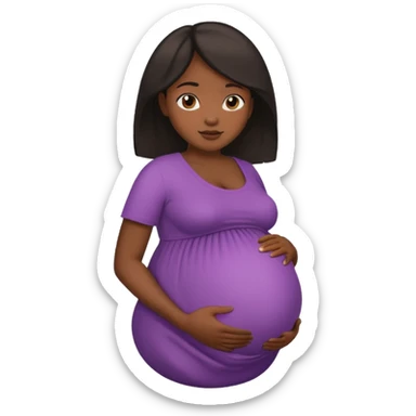 Dark black skin, african black Woman with huge pregnant belly sticker