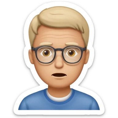 A man with glasses saying “ Are you mentally okay “! sticker