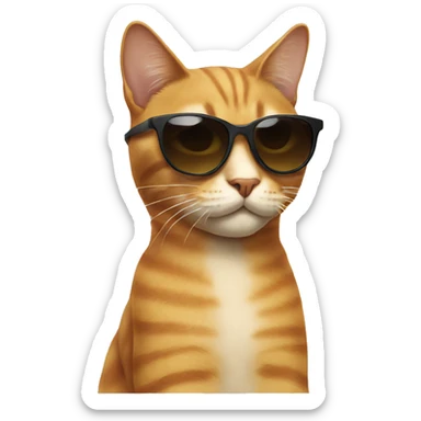 Cat with sunglasses sticker