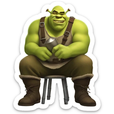 Shrek eating nails sticker