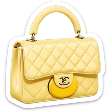 chanel butter yellow bag with gold hardware sticker