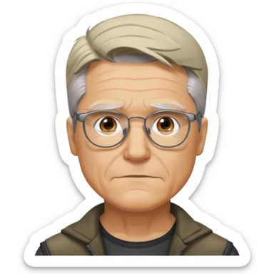 old Hawkeye  Clint Barton with glasses 
 sticker