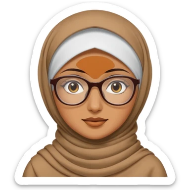 madre con jafas arabe con un panuelo tapandole todo el cabello sticker