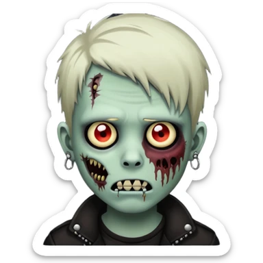 emo boy zombie piercings sticker