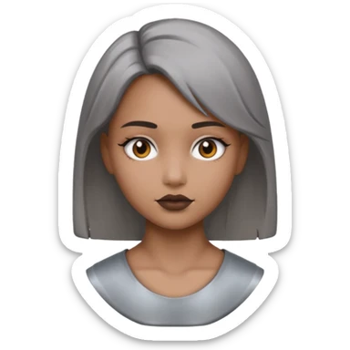 gray metal painted girl bust face included no skin color sticker