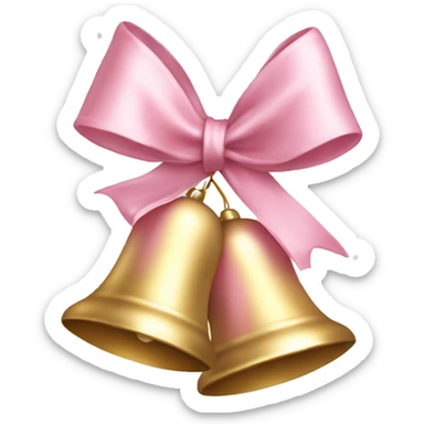 Light pink Christmas bells add glitter  sticker