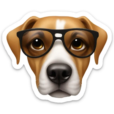 Dog wearing sunglasses and nose piercings  sticker
