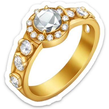 Gold Diamond ring  sticker