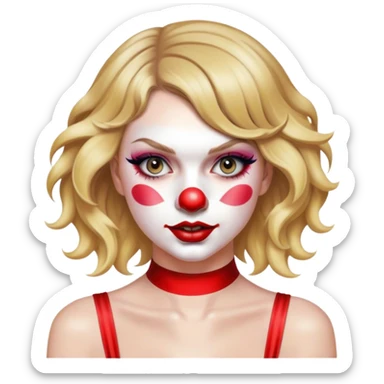 Taylor swift with a clown make up sticker