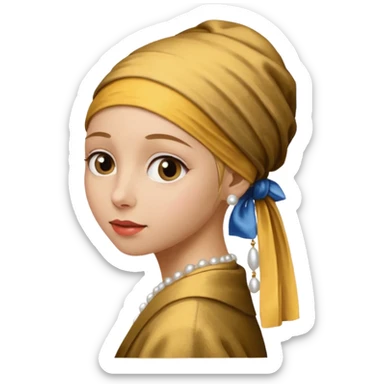 Girl with a Pearl Earring painting sticker
