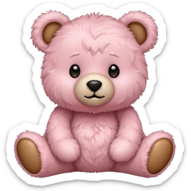 light pink adorable teddy bear sticker