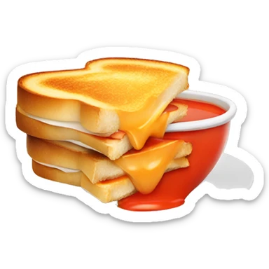 Grilled cheese sandwich and bowl of tomato soup sticker