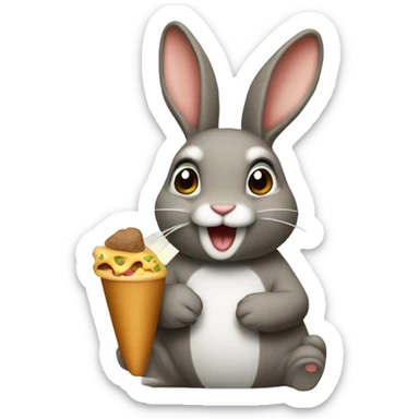 Conejo comiendo dona sticker