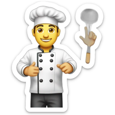 Chef cuisinier italien avec le bout des doigts joints sticker