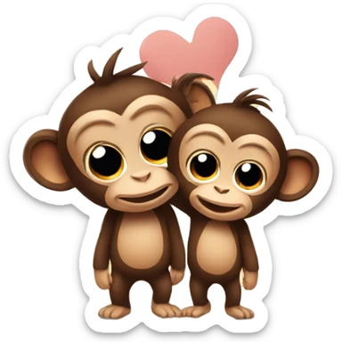 two monkeys are fall in love sticker