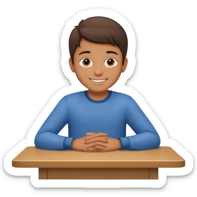 niño montado en una mesa sticker