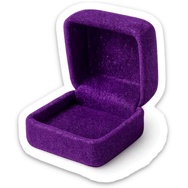 purple sparkly velvet jewelry box sticker