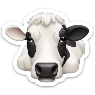 Une vache qui dort sur une vache sticker